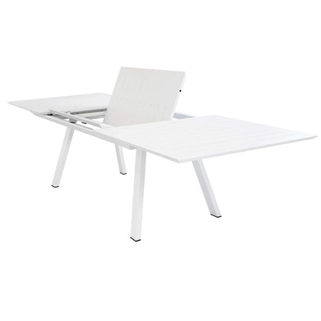 SPLENDOR - set tavolo da giardino allungabile 200/300x110 compreso di 6 poltrone in alluminio Bianco Milani Home