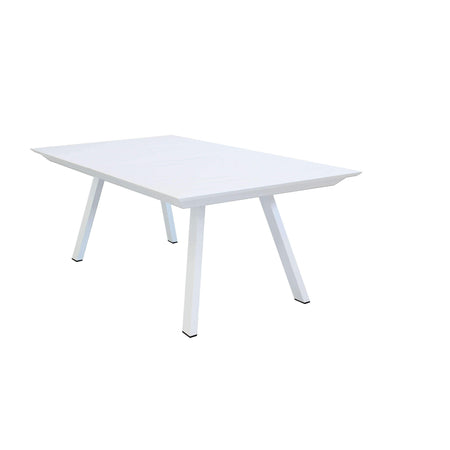 SPLENDOR - set tavolo da giardino allungabile 200/300x110 compreso di 6 poltrone in alluminio Bianco Milani Home