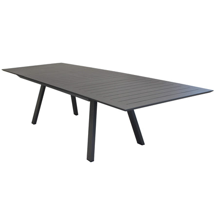 SPLENDOR - set tavolo da giardino allungabile 200/300x110 compreso di 10 poltrone in alluminio Taupe Milani Home