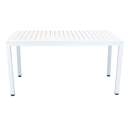 OMEN - set tavolo da giardino 150x90 compreso di 6 poltrone in alluminio Bianco Milani Home