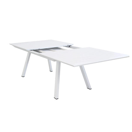 SPLENDOR - set tavolo da giardino allungabile 200/300x110 compreso di 8 poltrone in alluminio Bianco Milani Home