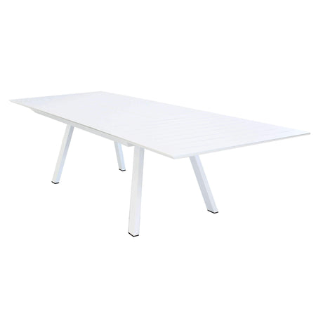 SPLENDOR - set tavolo da giardino allungabile 200/300x110 compreso di 10 poltrone in alluminio Bianco Milani Home