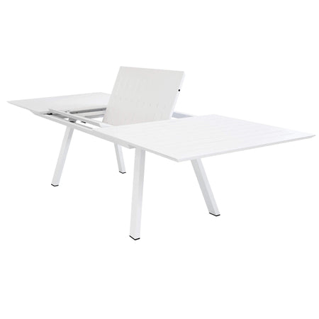 SPLENDOR - set tavolo da giardino allungabile 200/300x110 compreso di 10 poltrone in alluminio Bianco Milani Home