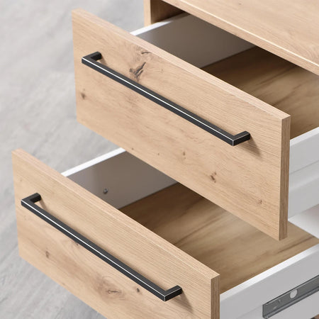 Comodino con 2 cassetti "Spain" Rovere con guide in metallo h 54 cm Casa e cucina/Arredamento/Camera da letto/Comodini Decor Space - Altamura, Commerciovirtuoso.it