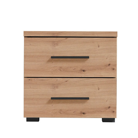 Comodino con 2 cassetti "Austria" Rovere con guide in metallo h 43 cm Casa e cucina/Arredamento/Camera da letto/Comodini Decor Space - Altamura, Commerciovirtuoso.it