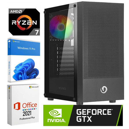 PC Assemblato GAMING - STUDIO AMD Ryzen 7 5700G Ram 32GB SSD 512GB NVIDIA GTX1650 4GB DDR6 Windows 11 Pro + Office 2021