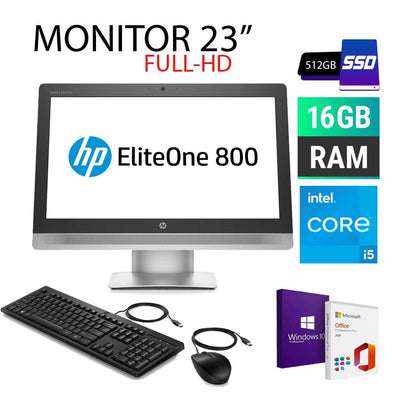 Pc Computer All in One Ricondizionato Hp EliteOne 800 G2 23 i5-6400 Ram 16GB SSD 512GB Windows 10 + Office 2021