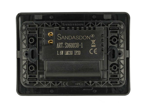 SANDASDON Segnapasso Led Con Sensore Nero 220V 1,6W Caldo 3500K Per Scatola 503 Compatibile Con Bticino Matix