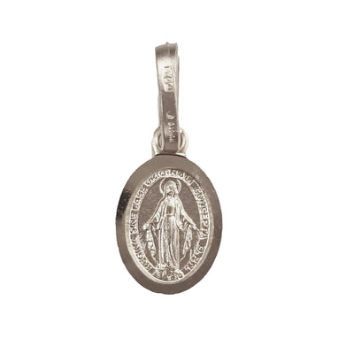Pendente Medaglia Madonna Miracolosa in Oro Bianco 750/1000 Gioiello Religioso Pendente Religioso E B Gioielli - Siderno, Commerciovirtuoso.it