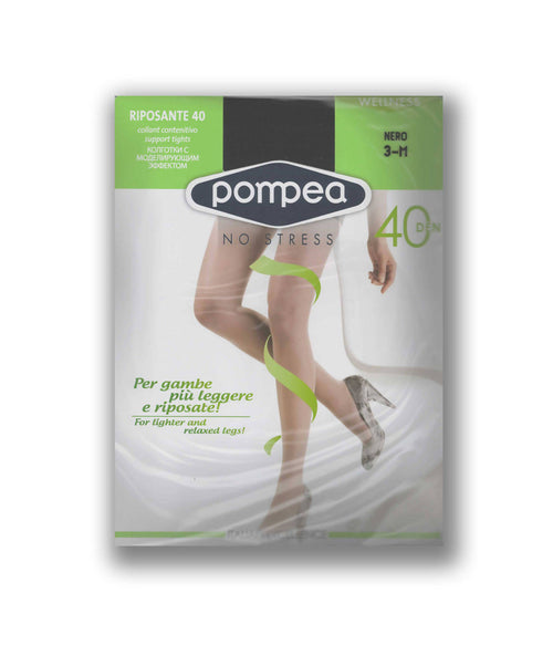 6 Collant contenitivo riposante Pompea No Stress 40 denari confezione da 6 paia colori Claro o Nero intimo donna L'Orchidea - Siderno, Commerciovirtuoso.it