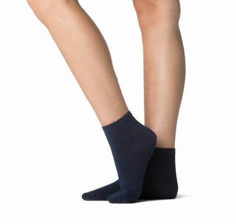 6 Paia Di Minicalze Elasticizzate Donna Blu, Calzini In Cotone - Alta Qualità Resistenza Comfort, Leggere Naturali Calze Corte Alla Caviglia