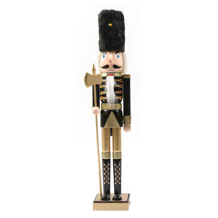 Statuetta decorativa "Soldatino schiaccianoci black & gold" natalizio con h 55 cm Casa e cucina/Decorazioni per interni/Addobbi e decorazioni per ricorrenze/Decorazioni natalizie/Schiaccianoci MagiediNatale.it - Altamura, Commerciovirtuoso.it