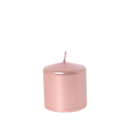Candela cilindrica decorata "Pillar Metallica" rosa decorazione natalizia Casa e cucina/Decorazioni per interni/Candele e portacandele/Candele/Candele a colonna MagiediNatale.it - Altamura, Commerciovirtuoso.it