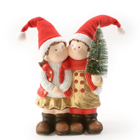 Statuetta decorativa "Livio e Livia" per Natale ed interno h 78 cm Casa e cucina/Decorazioni per interni/Addobbi e decorazioni per ricorrenze/Decorazioni natalizie/Schiaccianoci MagiediNatale.it - Altamura, Commerciovirtuoso.it