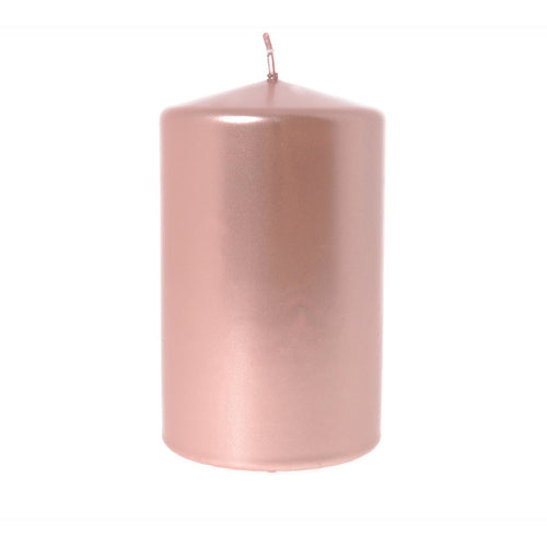 Candela cilindrica decorata Pillar Metallica rosa decorazione natalizia Casa e cucina/Decorazioni per interni/Candele e portacandele/Candele/Candele a colonna MagiediNatale.it - Altamura, Commerciovirtuoso.it