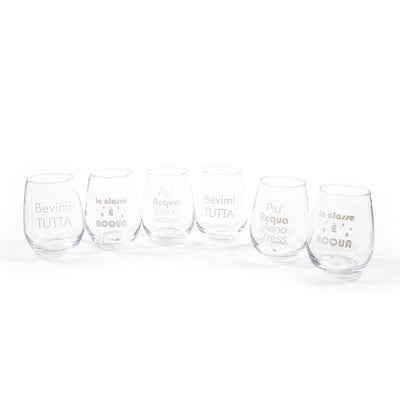 Bicchieri in vetro con scritte da 460 mL da 11,5 cm, confezione da 6 pezzi Casa e cucina/Decorazioni per interni/Addobbi e decorazioni per ricorrenze/Decorazioni natalizie/Oggettistica MagiediNatale.it - Altamura, Commerciovirtuoso.it