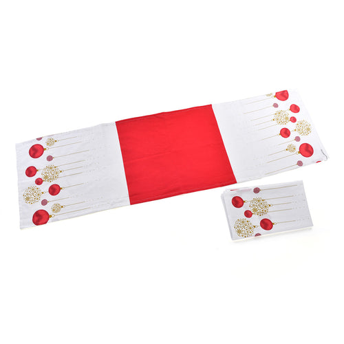 Runner in cotone Noel decorata per tavolo di Natale 40 x 140 cm Casa e cucina/Decorazioni per interni/Addobbi e decorazioni per ricorrenze/Decorazioni natalizie/Oggettistica MagiediNatale.it - Altamura, Commerciovirtuoso.it