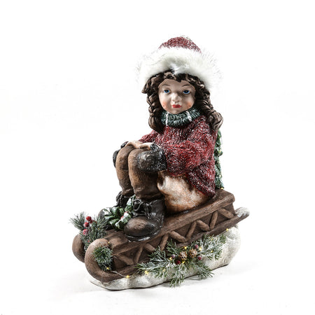 Statuetta decorativa "Carol su slitta" in ceramica con luci da 55 cm Casa e cucina/Decorazioni per interni/Addobbi e decorazioni per ricorrenze/Decorazioni natalizie/Schiaccianoci MagiediNatale.it - Altamura, Commerciovirtuoso.it