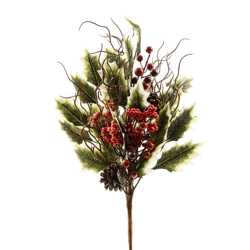 Ramo decorativo Pick natalizio con foglie, bacche e rami da 50 cm Casa e cucina/Decorazioni per interni/Addobbi e decorazioni per ricorrenze/Decorazioni natalizie/Ghirlande e corone MagiediNatale.it - Altamura, Commerciovirtuoso.it
