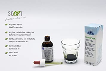 Clorofilla liquida SENZA alcool, da erba Alfalfa, 50 ml. senza conservanti, - aether