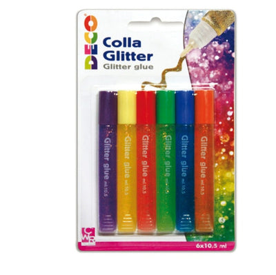 Colla glitter - 10 5 ml - colori pastello assortiti - CWR - blister 6 pezzi Casa e cucina/Hobby creativi/Materiali per hobby creativi/Glitter Eurocartuccia - Pavullo, Commerciovirtuoso.it