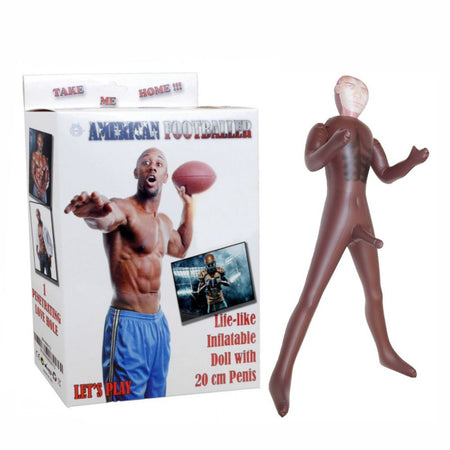 Bambolo Gonfiabile Maschio Uomo Nero Atleta giocatore di FootBall  Superdotato 20 Cm American Footballer Love Doll 