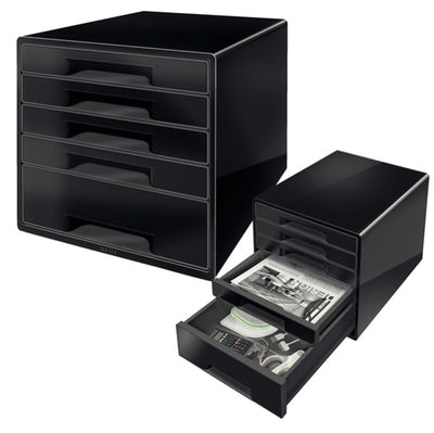 Cassettiera Drawer Cabinet Cube 5 - nero - Leitz Casa e cucina/Arredamento/Studio/Mobiletti e credenze/Cassetti Eurocartuccia - Pavullo, Commerciovirtuoso.it