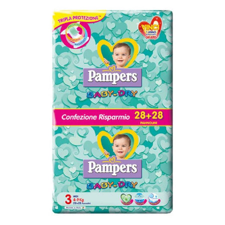 PAMPERS BABY DRY 3 PACCO CONVENIENZA MIDI 4-9KG 56PZ