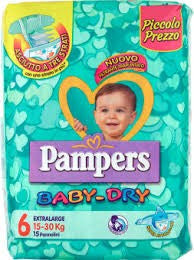PAMPERS BABY DRY 15-30 EXTRALARGE TG 6 PZ 13