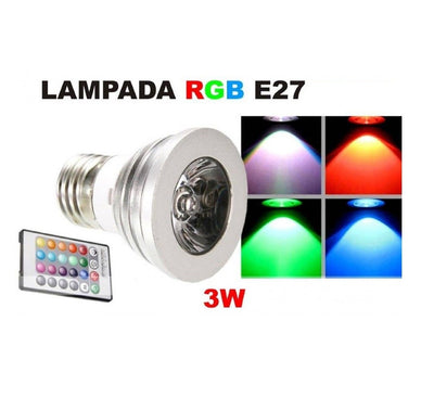 Lampadina Faretto Spot Light Led E27 3W 220V RGB multicolor con Telecomando Illuminazione/Lampadine/Lampadine a LED Trade Shop italia - Napoli, Commerciovirtuoso.it