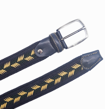 Cintura Uomo in Cotone Elasticizzato E Pelle Moda/Uomo/Accessori/Cinture Manna Bag - Solofra, Commerciovirtuoso.it