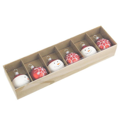 6 Palline Joe Pupazzo per Albero di Natale in vetro Rosso da Pendaglio decorato Ø 4 cm Casa e cucina/Decorazioni per interni/Addobbi e decorazioni per ricorrenze/Decorazioni natalizie/Addobbi e decorazioni/Palle e palline MagiediNatale.it - Altamura, Commerciovirtuoso.it