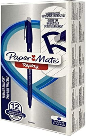 Confezione da 12 Paper Mate Replay Penna a Sfera BLU Cancellabile Limited Edition