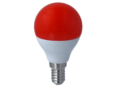 Lampada A Led E14 G45 4W 220V Colore Red Rosso Ledlux