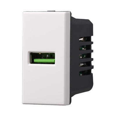 ETTROIT Modulo Presa Caricatore USB 5V 2,1A Colore Bianco Compatibile Con Bticino Axolute