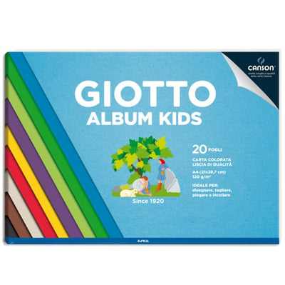 Album Kids Carta Carta colorata 2+ - A4 - 120gr - 20 fogli - Giotto [multipack] 5 pezzi Casa e cucina/Hobby creativi/Disegno/Blocchi e libri da disegno Eurocartuccia - Pavullo, Commerciovirtuoso.it