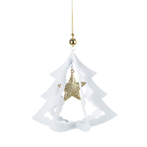 Pendaglio Ethel in metallo Bianco, decorazione natalizia per Albero di Natale Casa e cucina/Decorazioni per interni/Addobbi e decorazioni per ricorrenze/Decorazioni natalizie/Addobbi e decorazioni/Palle e palline MagiediNatale.it - Altamura, Commerciovirtuoso.it