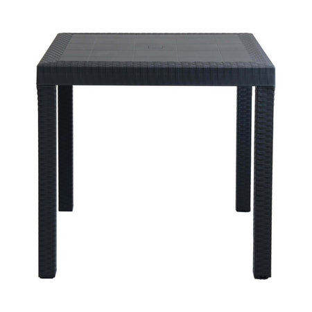 CALIGOLA - set tavolo fisso in wicker cm 80x80x74 h compreso di 4 sedute Antracite Milani Home
