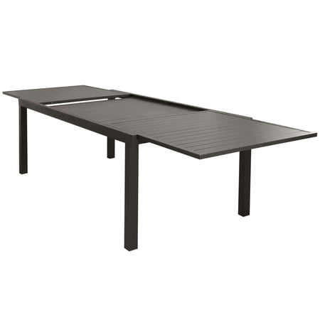 DEXTER - set tavolo 200/300x100 struttura e piano in alluminio compreso di 6 sedute Taupe Milani Home