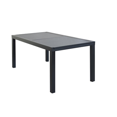 DEXTER - set tavolo da giardino allungabile in alluminio 160/240x90 compreso di 8 poltrone in alluminio e textilene Antracite Milani Home