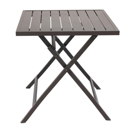 ABELUS - set tavolo da giardino pieghevole salvaspazio in alluminio 70x70 compreso di 2 sedie in alluminio Taupe Milani Home