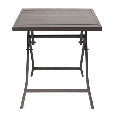 ABELUS - set tavolo da giardino pieghevole salvaspazio in alluminio 70x70 compreso di 2 sedie in alluminio Taupe Milani Home