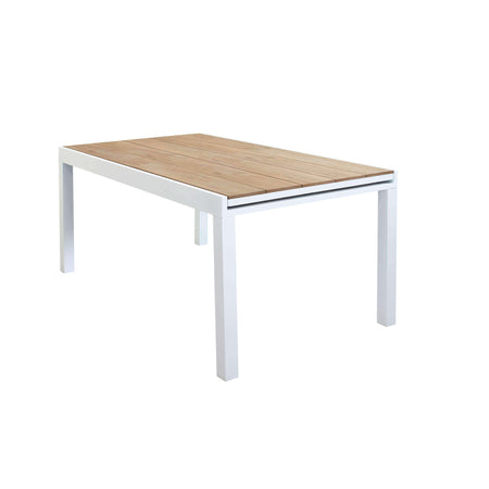 VIDUUS - set tavolo 160/240x95 struttura in alluminio bianco compreso di 8 sedute Bianco Milani Home