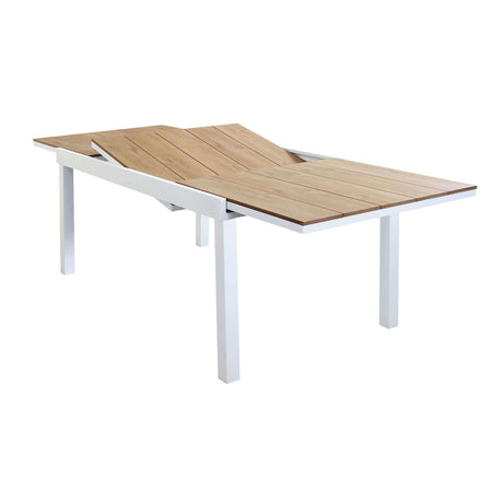 VIDUUS - set tavolo 200/300x95 struttura in alluminio compreso di 6 sedute Bianco Milani Home
