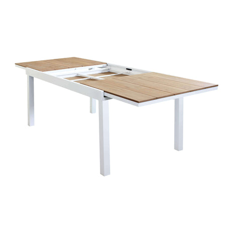VIDUUS - set tavolo 200/300x95 struttura in alluminio compreso di 6 sedute Bianco Milani Home