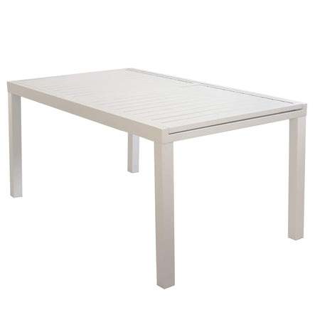 DEXTER - set tavolo giardino rettangolare allungabile 160/240x90 con 4 sedie in alluminio e textilene tortora da esterno Tortora Milani Home