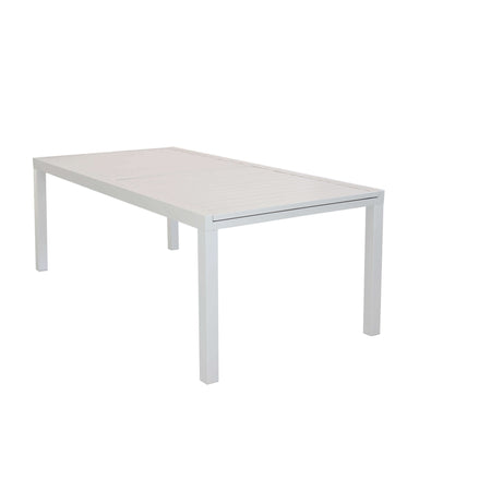 DEXTER - set tavolo giardino rettangolare allungabile 200/300x100 con 10 sedie in alluminio e textilene tortora da esterno Tortora Milani Home