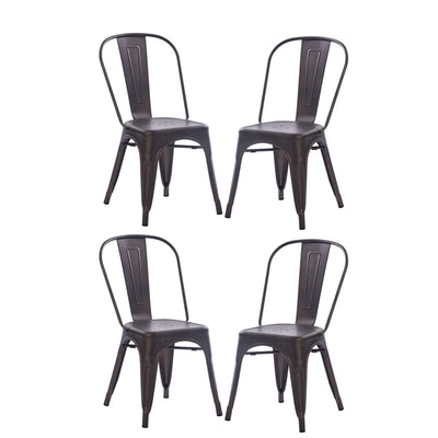 AGATHA - set di 4 sedie moderne in metallo Nero Milani Home