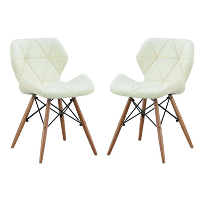 NAOMIE - set di 2 sedie moderne in ecopelle e legno Bianco