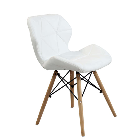 NAOMIE - set di 4 sedie moderne in ecopelle e legno Bianco Milani Home